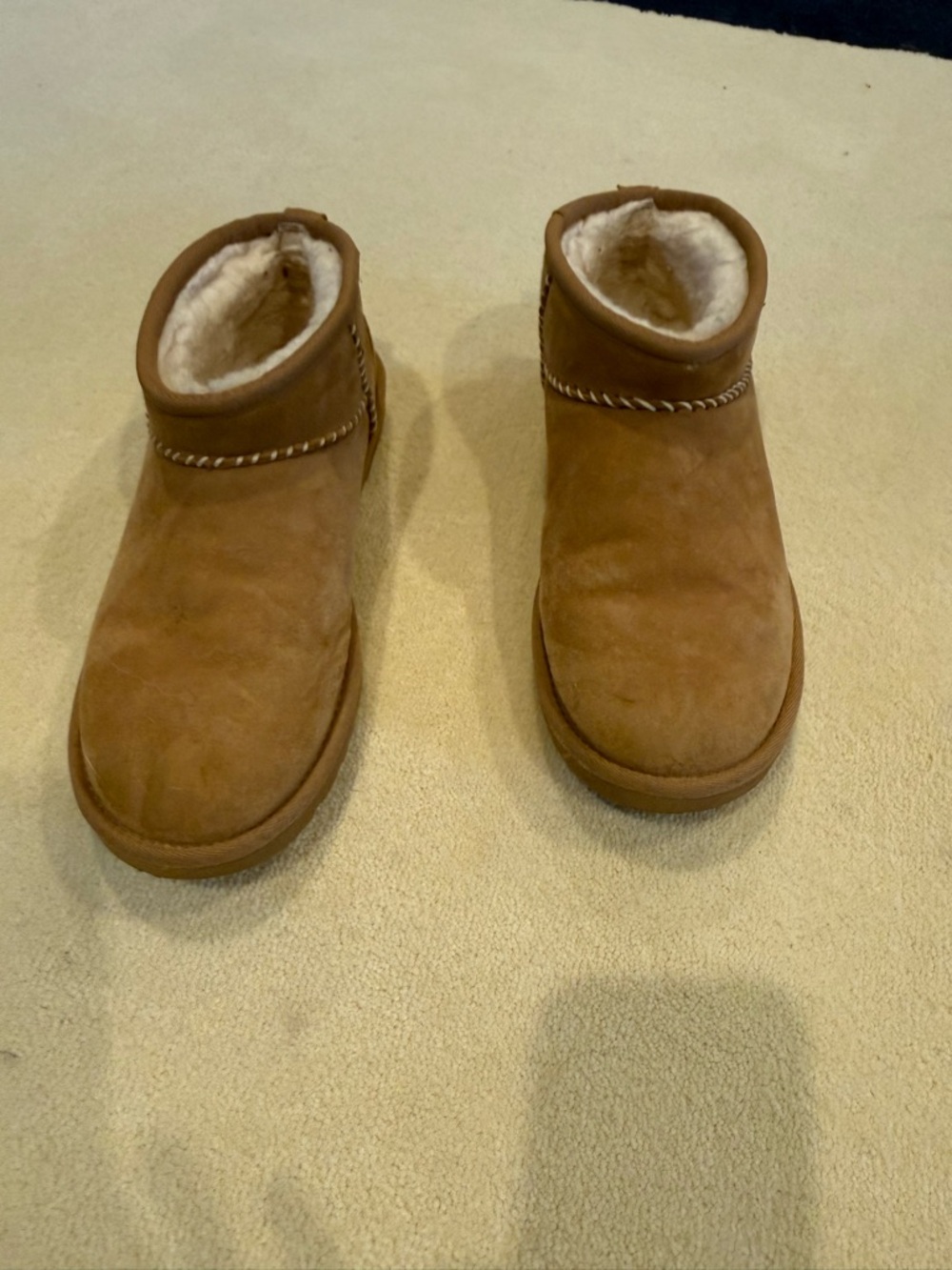 UGG Chestnut Short Shearling-Lined Suede Booties